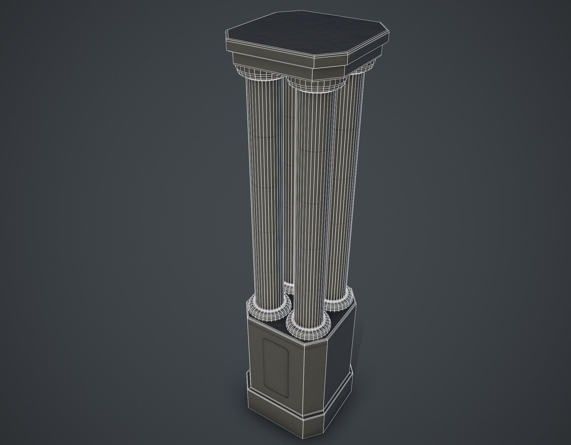 Ancient Pillar Low-poly 3D model_7