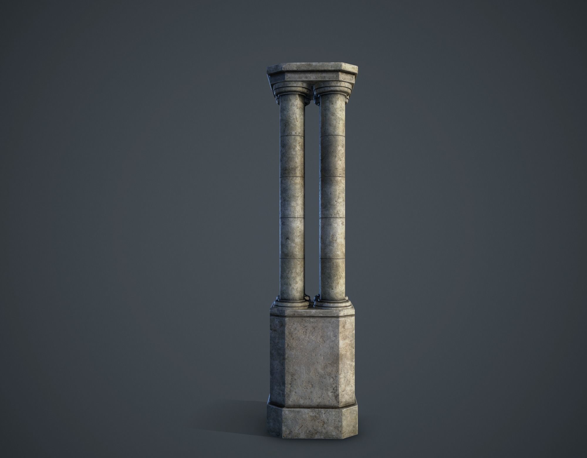 Ancient Pillar Low-poly 3D model_5
