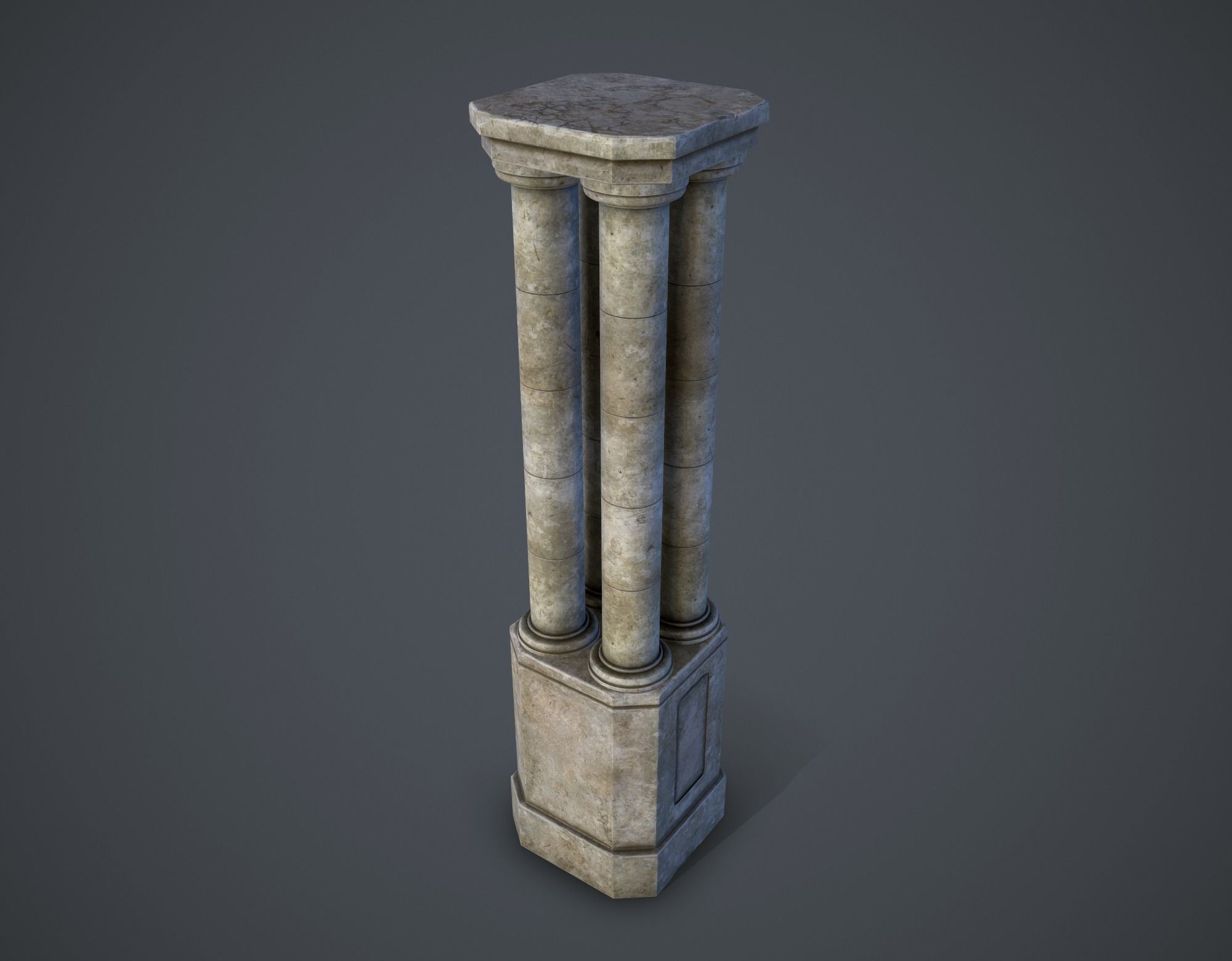 Ancient Pillar Low-poly 3D model_2