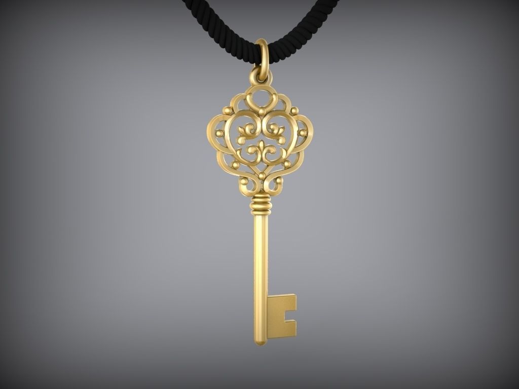 Pendant Key 1 STL 3D print model_1