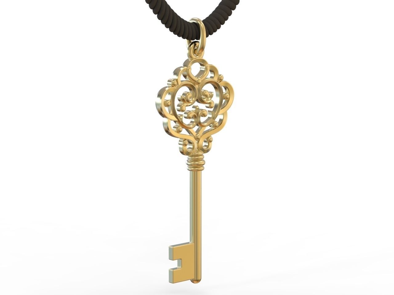 Pendant Key 1 STL 3D print model_3