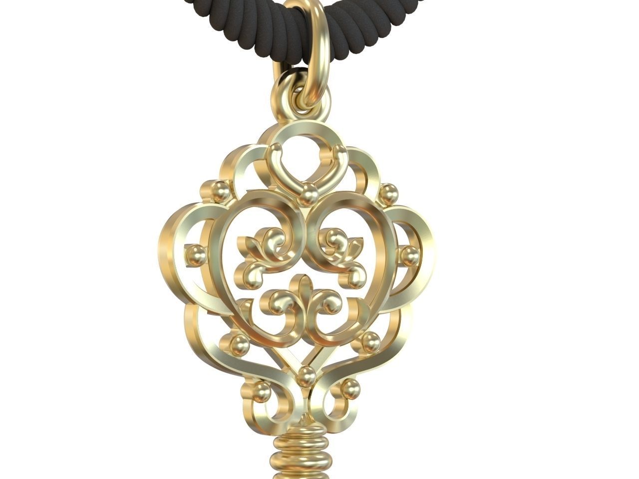 Pendant Key 1 STL 3D print model_4