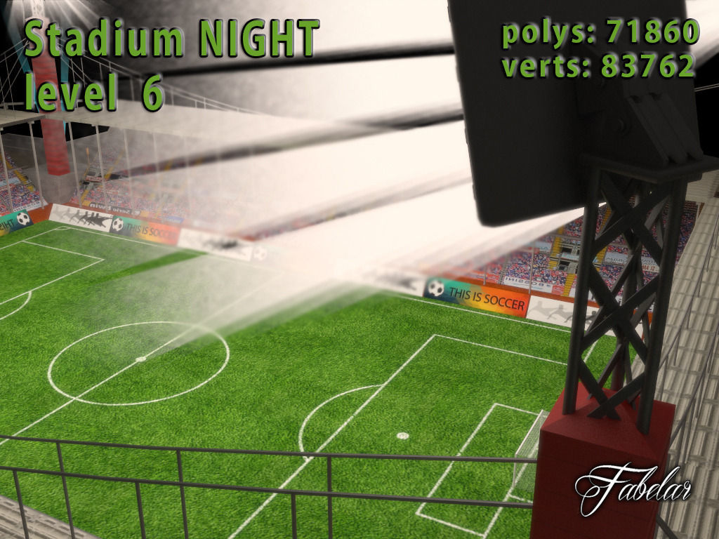 Stadium Level 6 Night Low-poly 3D model_10