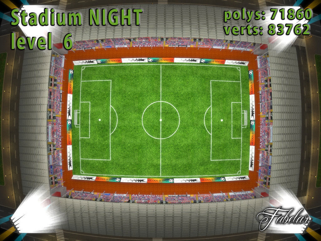 Stadium Level 6 Night Low-poly 3D model_6