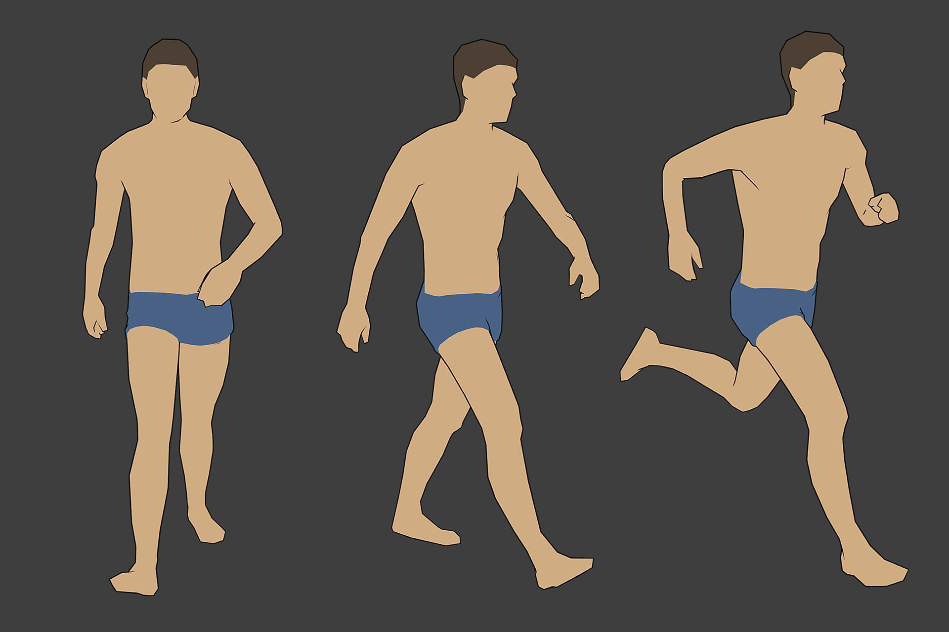 Rigged Lowpoly Male Character - Jim Low-poly 3D model_1