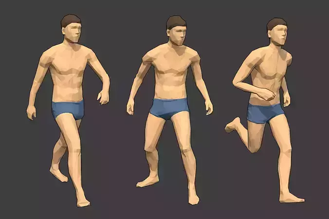 Rigged Lowpoly Male Character - Jim Low-poly 3D model