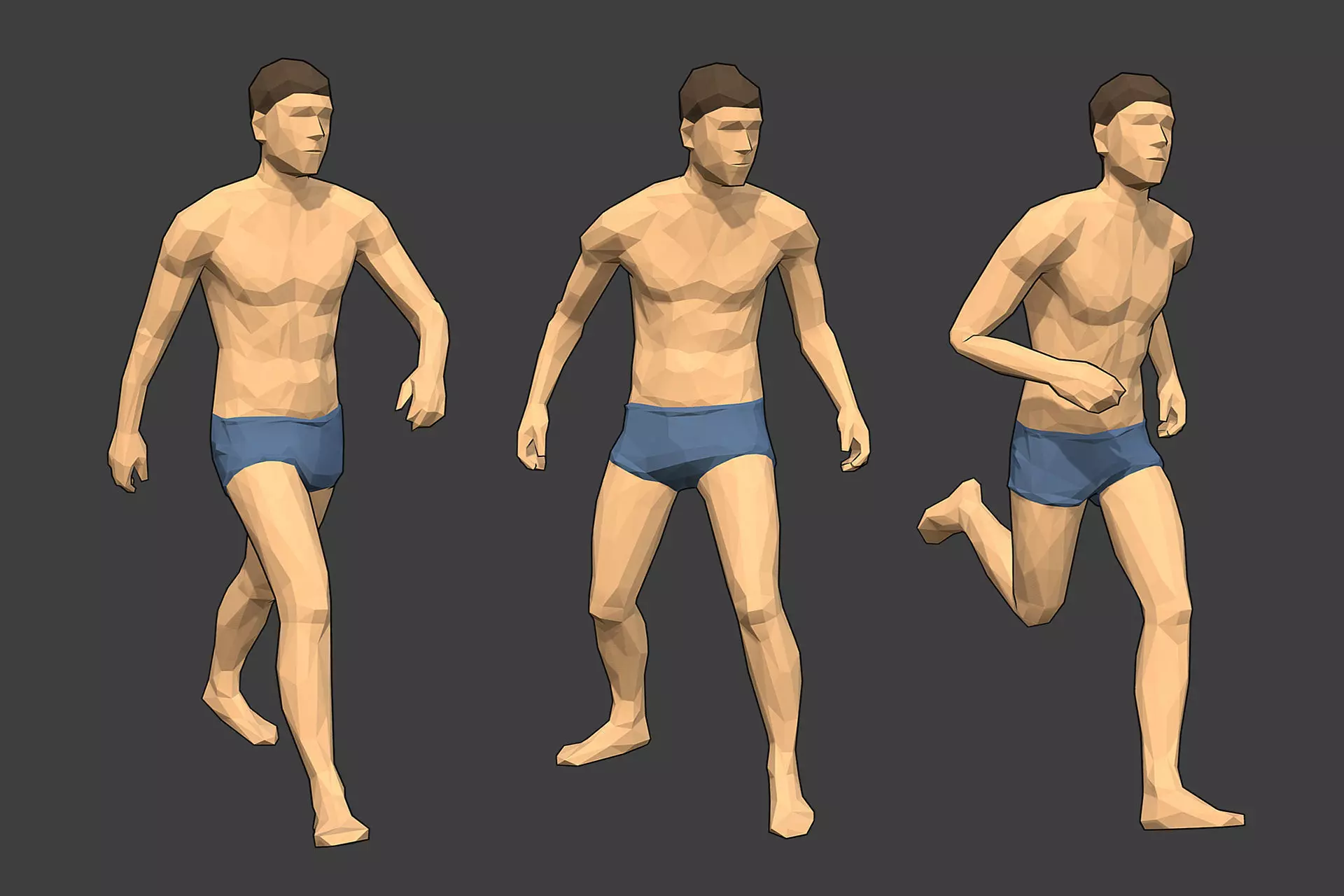 Rigged Lowpoly Male Character - Jim Low-poly 3D model_0