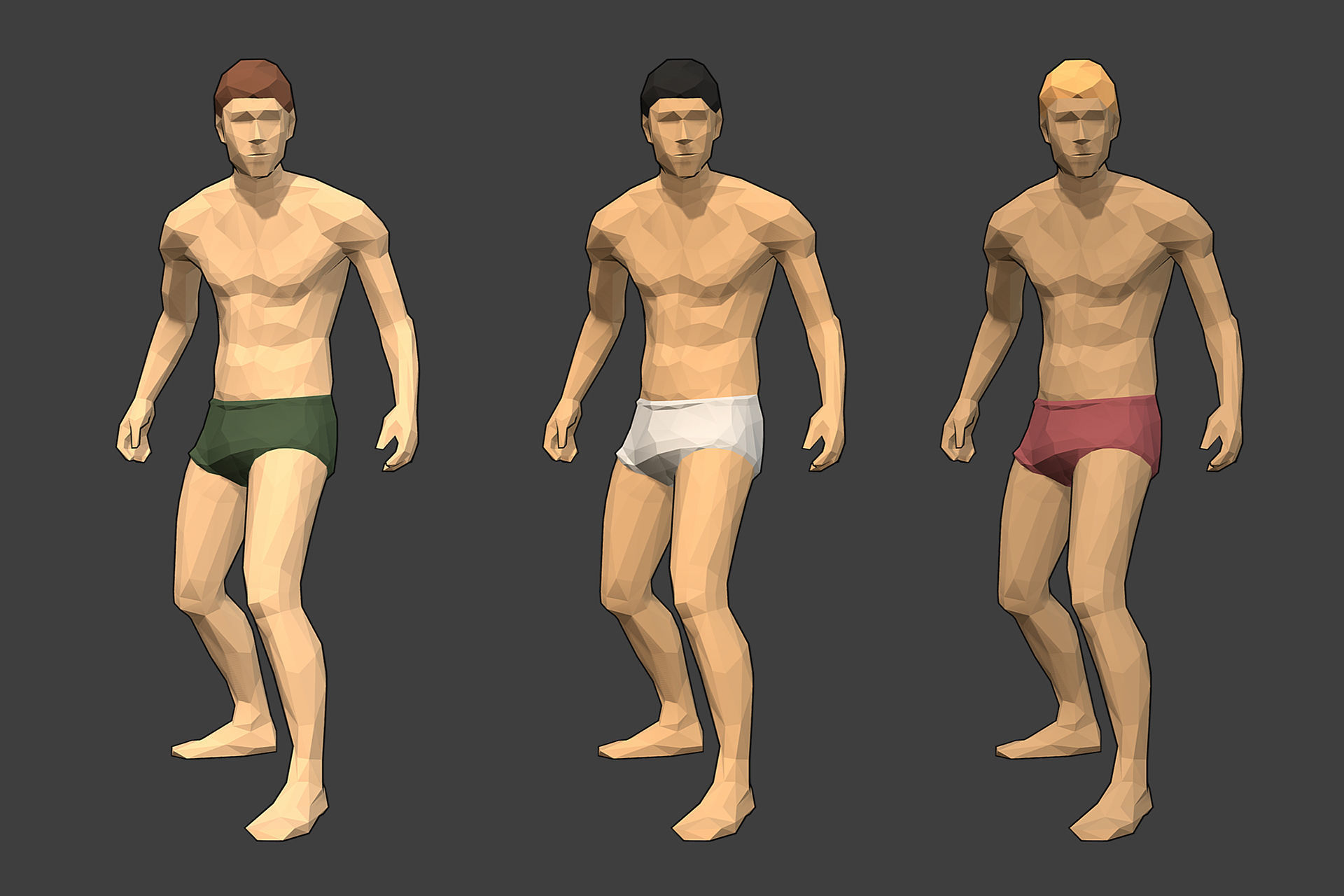Rigged Lowpoly Male Character - Jim Low-poly 3D model_3