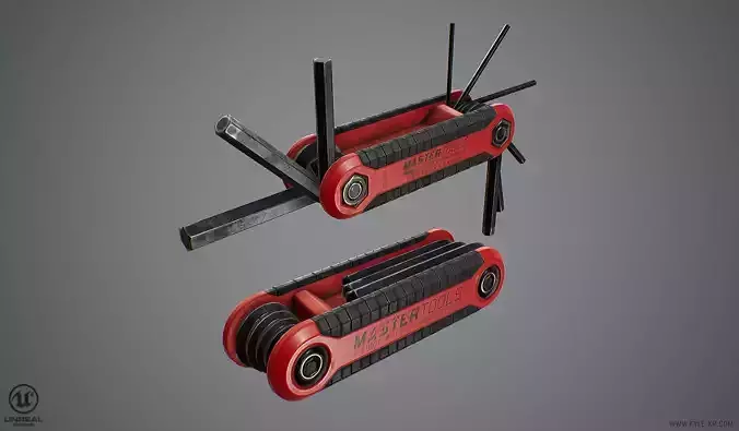 Allen Key Set Low-poly 3D model