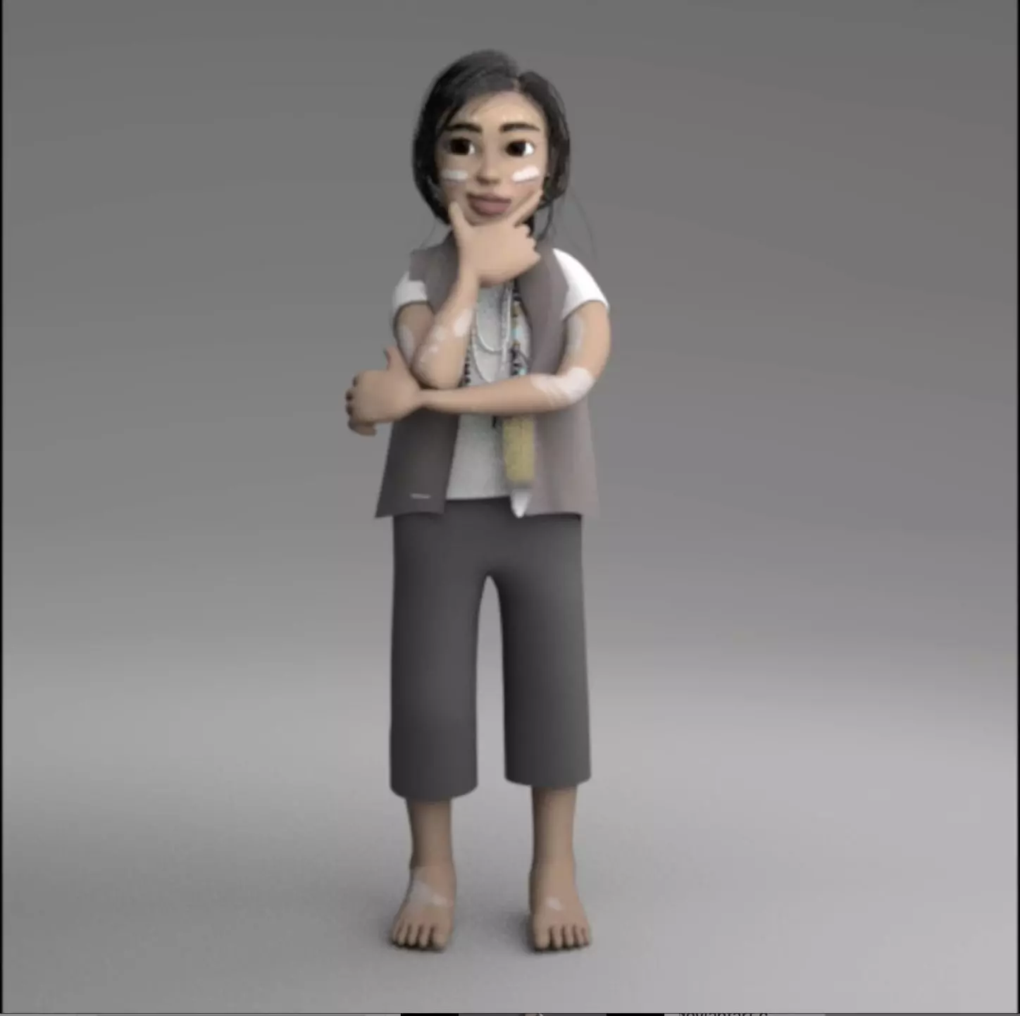 American Native Girl Free 3D model