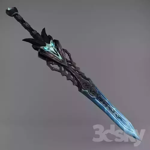 Low Poly Sword Model with lights