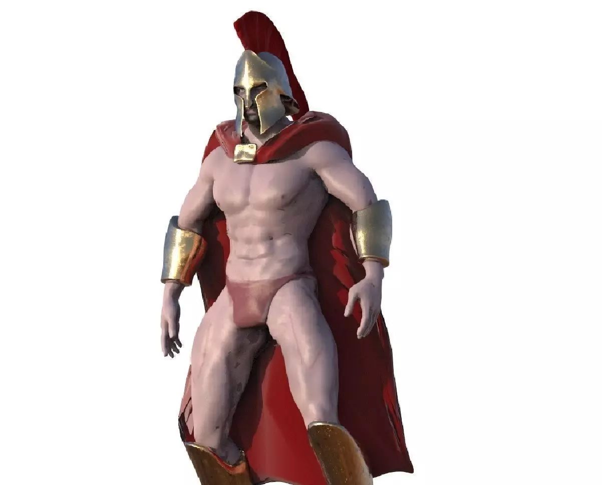 Spartan Low-poly 3D model_0