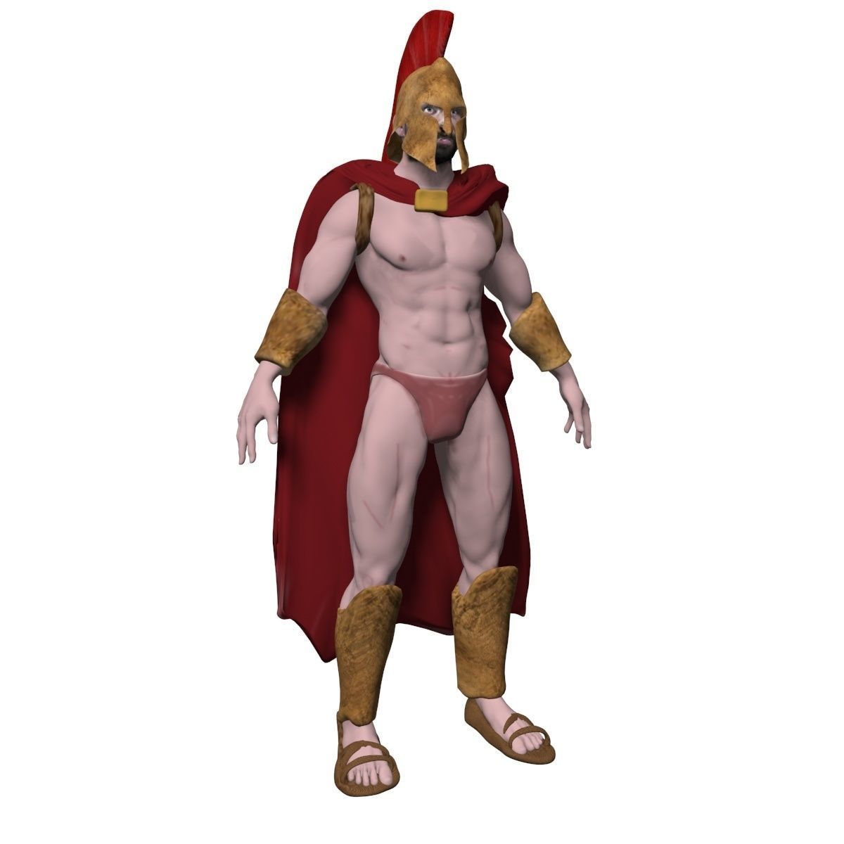 Spartan Low-poly 3D model_8