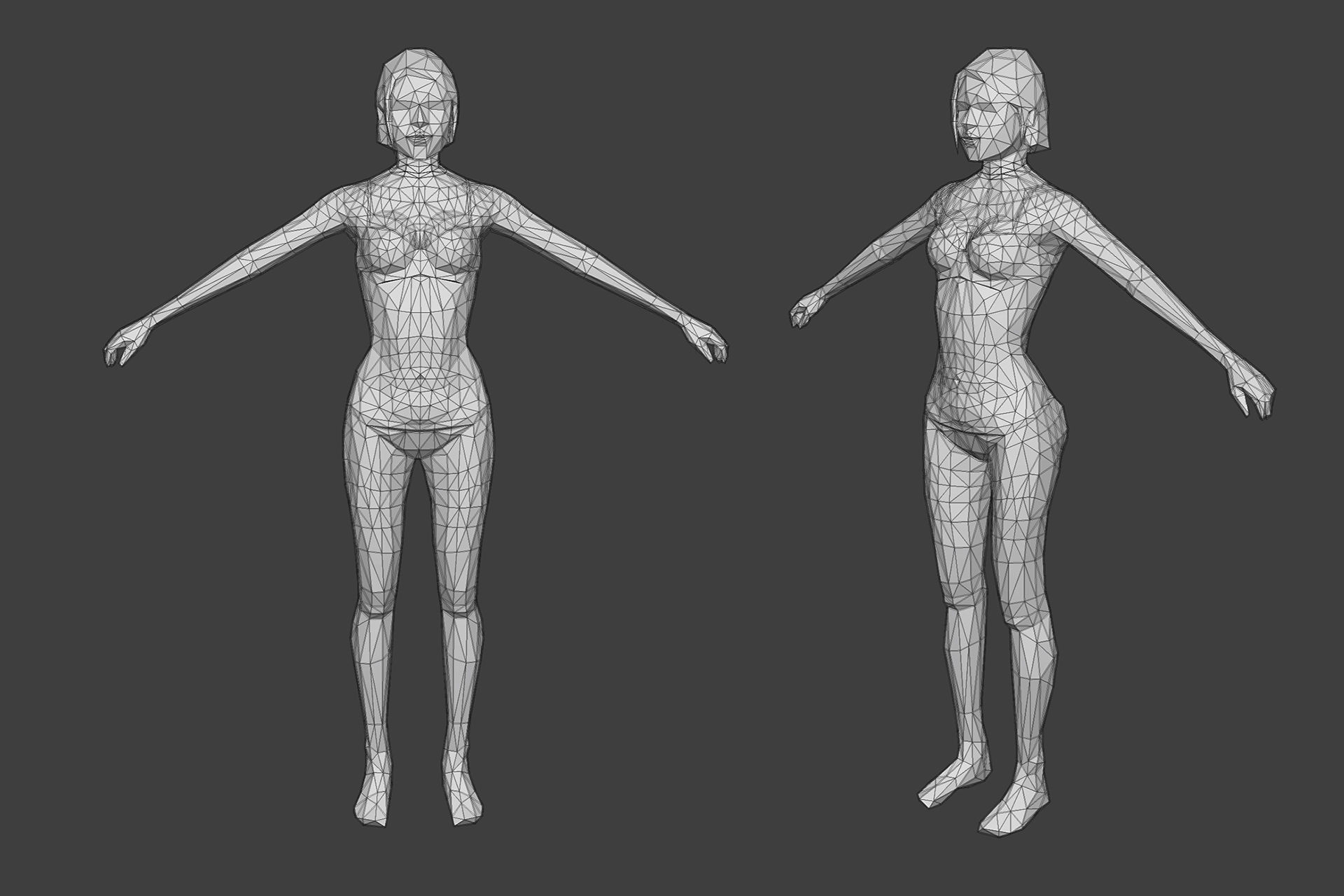   Rigged Lowpoly Female Character - Caren Low-poly 3D model_6