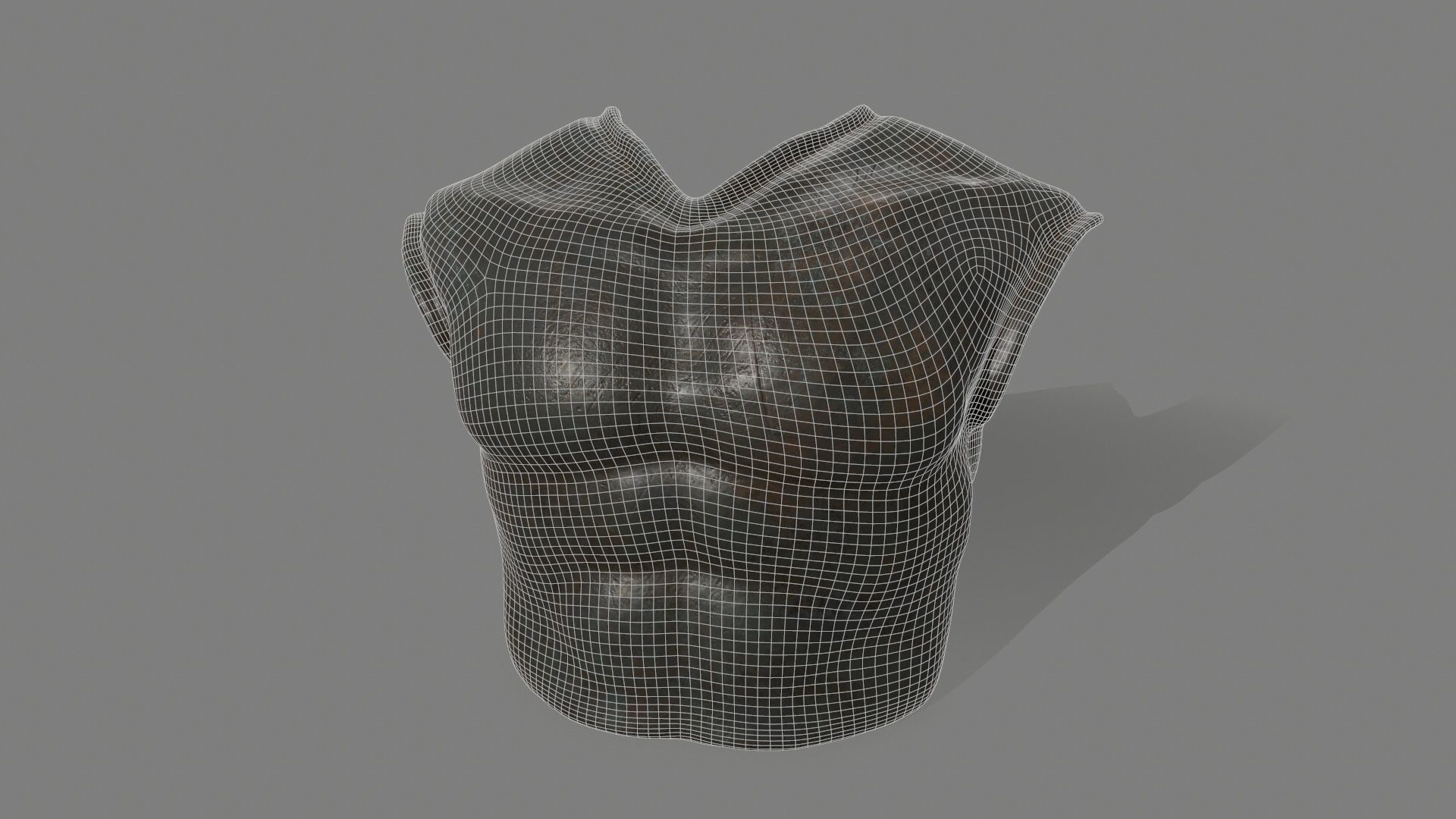 armor torso Low-poly 3D model_9
