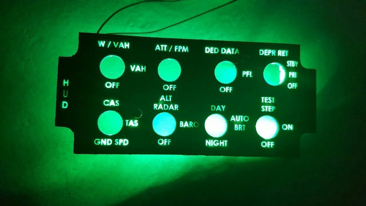 f-16 HUD panel with back-light 3D print model_3