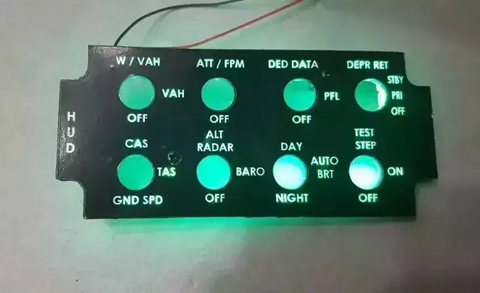 f-16 HUD panel with back-light 3D print model