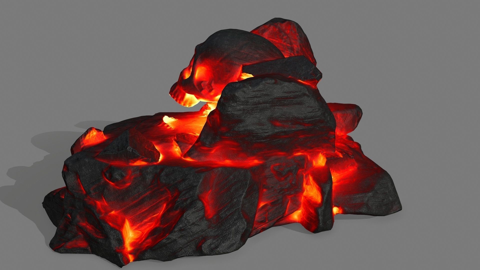 fire skull cave Low-poly 3D model_7