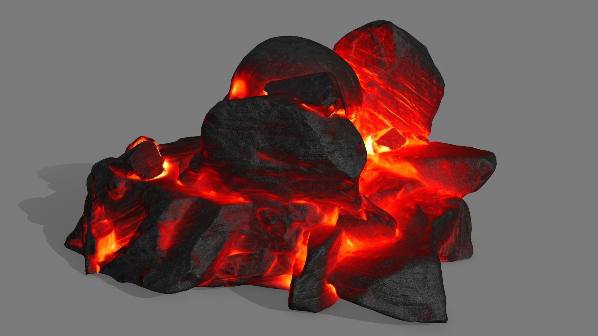 fire skull cave Low-poly 3D model_6