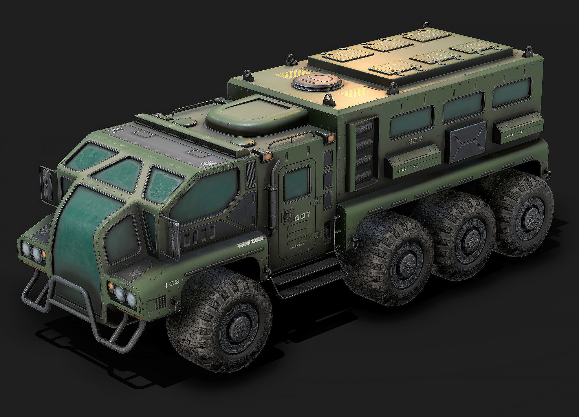 Sci Fi Truck Low Poly Low-poly 3D model_6