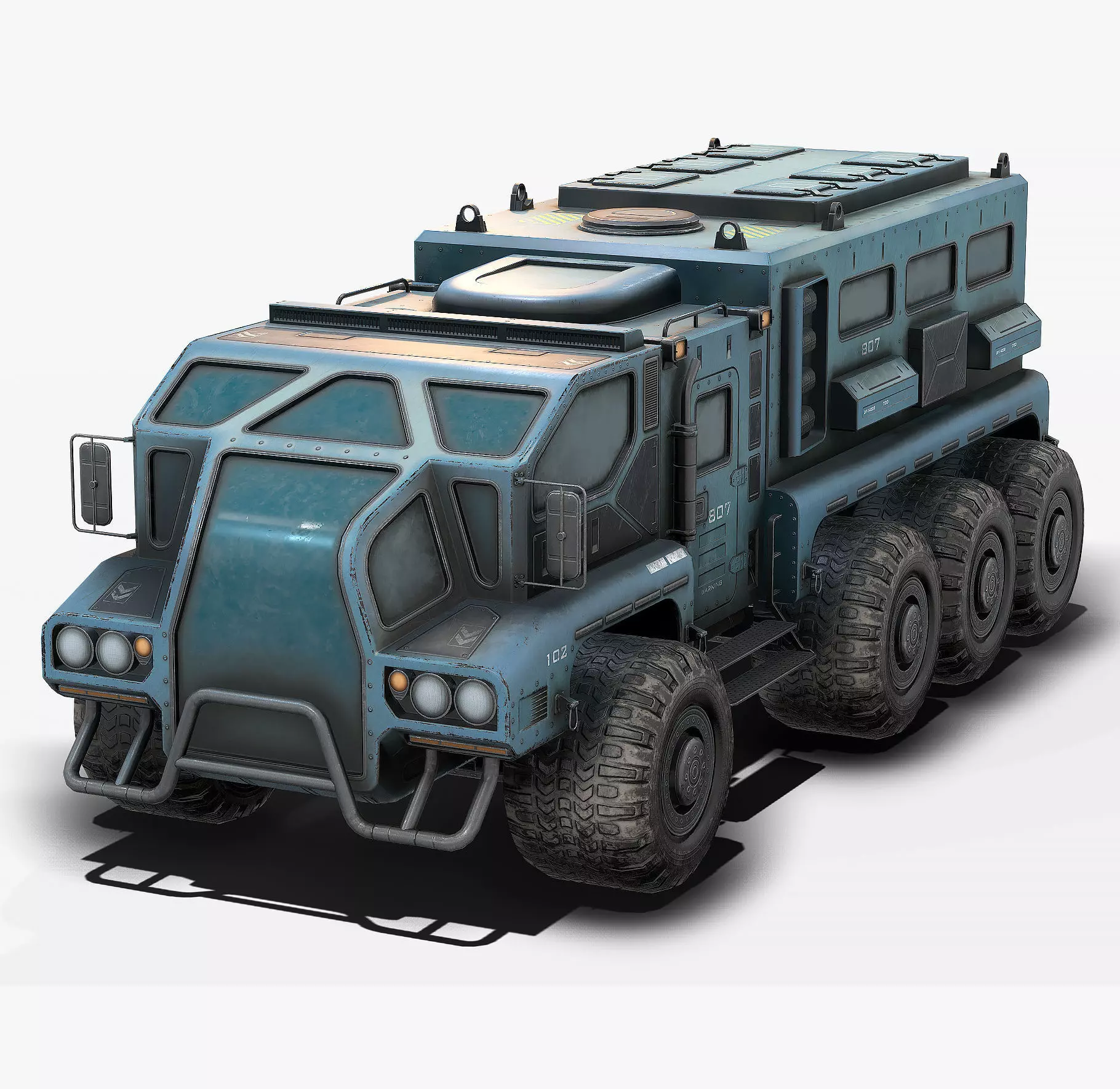 Sci Fi Truck Low Poly Low-poly 3D model_0