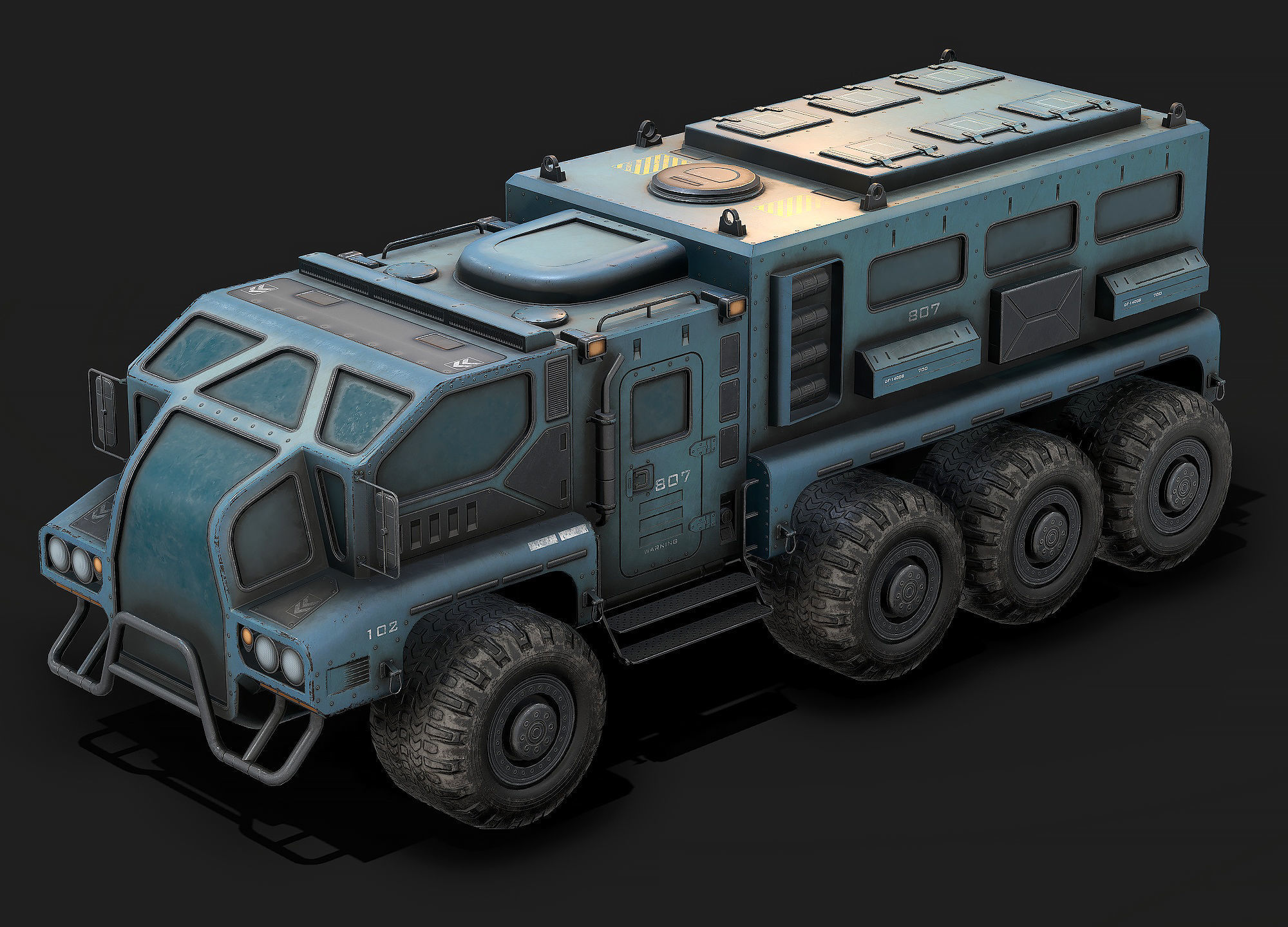 Sci Fi Truck Low Poly Low-poly 3D model_3