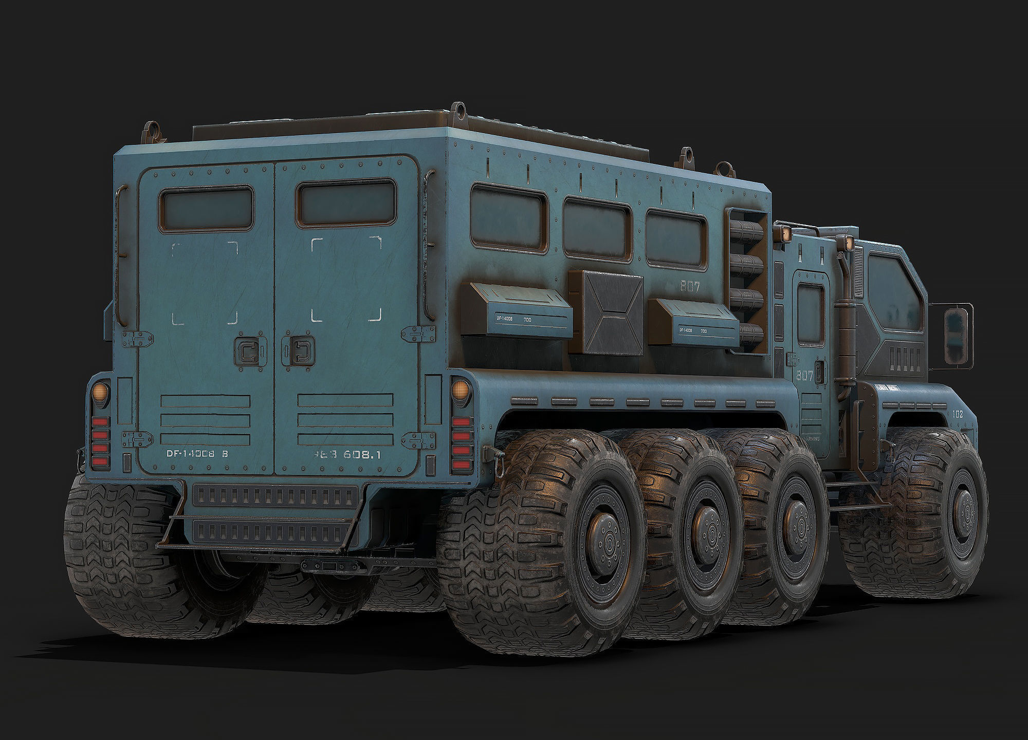Sci Fi Truck Low Poly Low-poly 3D model_8