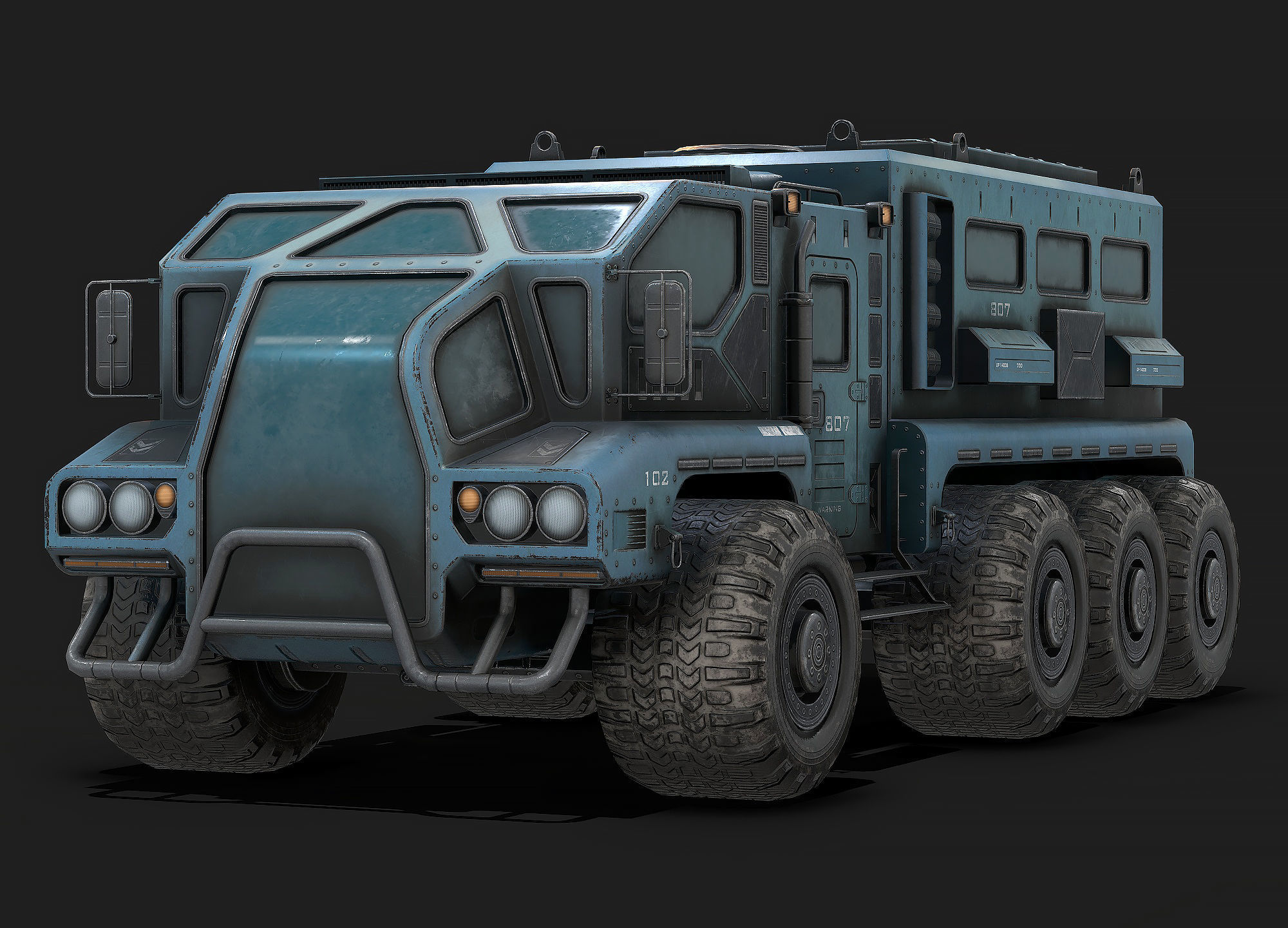 Sci Fi Truck Low Poly Low-poly 3D model_2