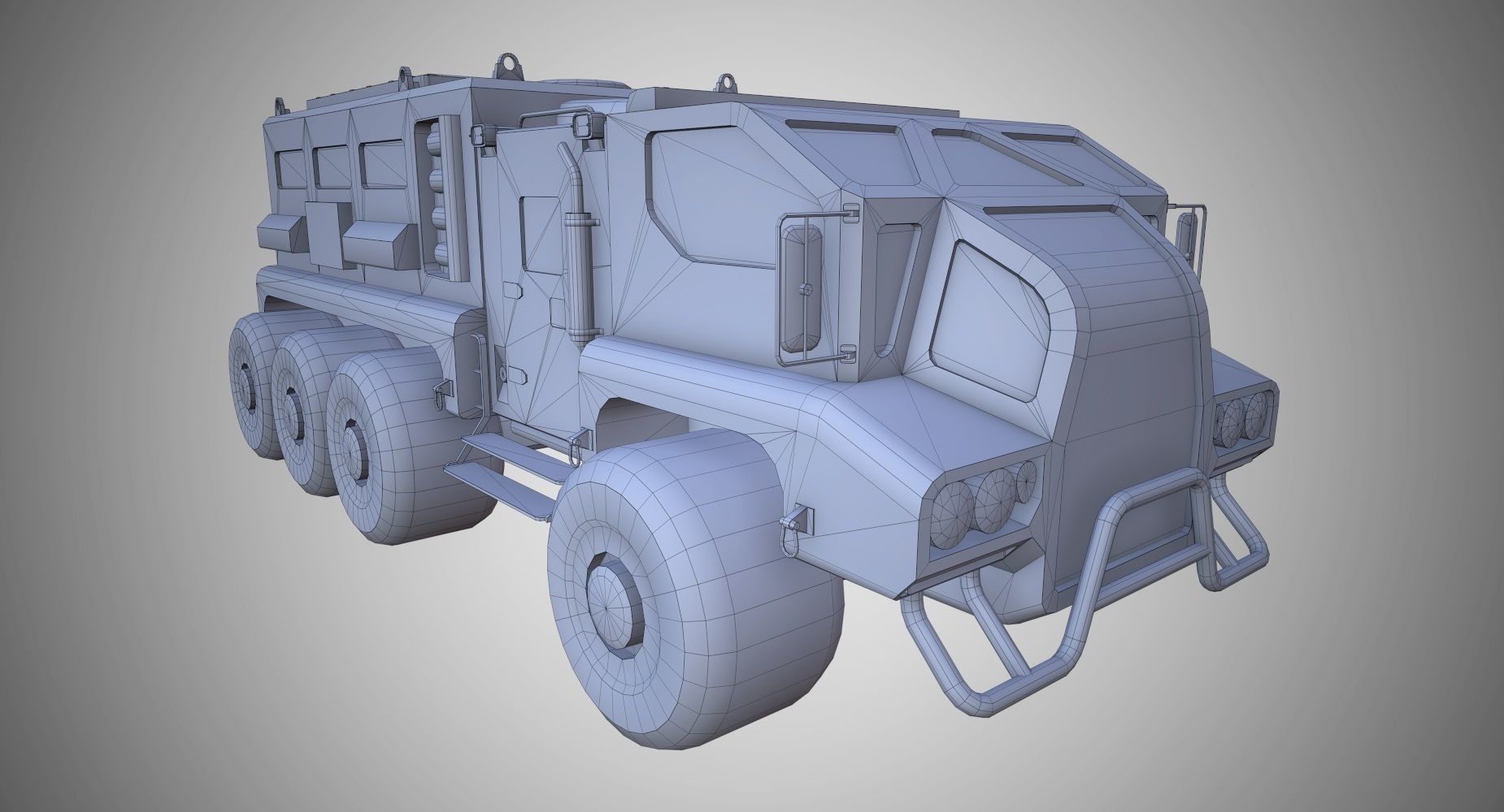 Sci Fi Truck Low Poly Low-poly 3D model_10