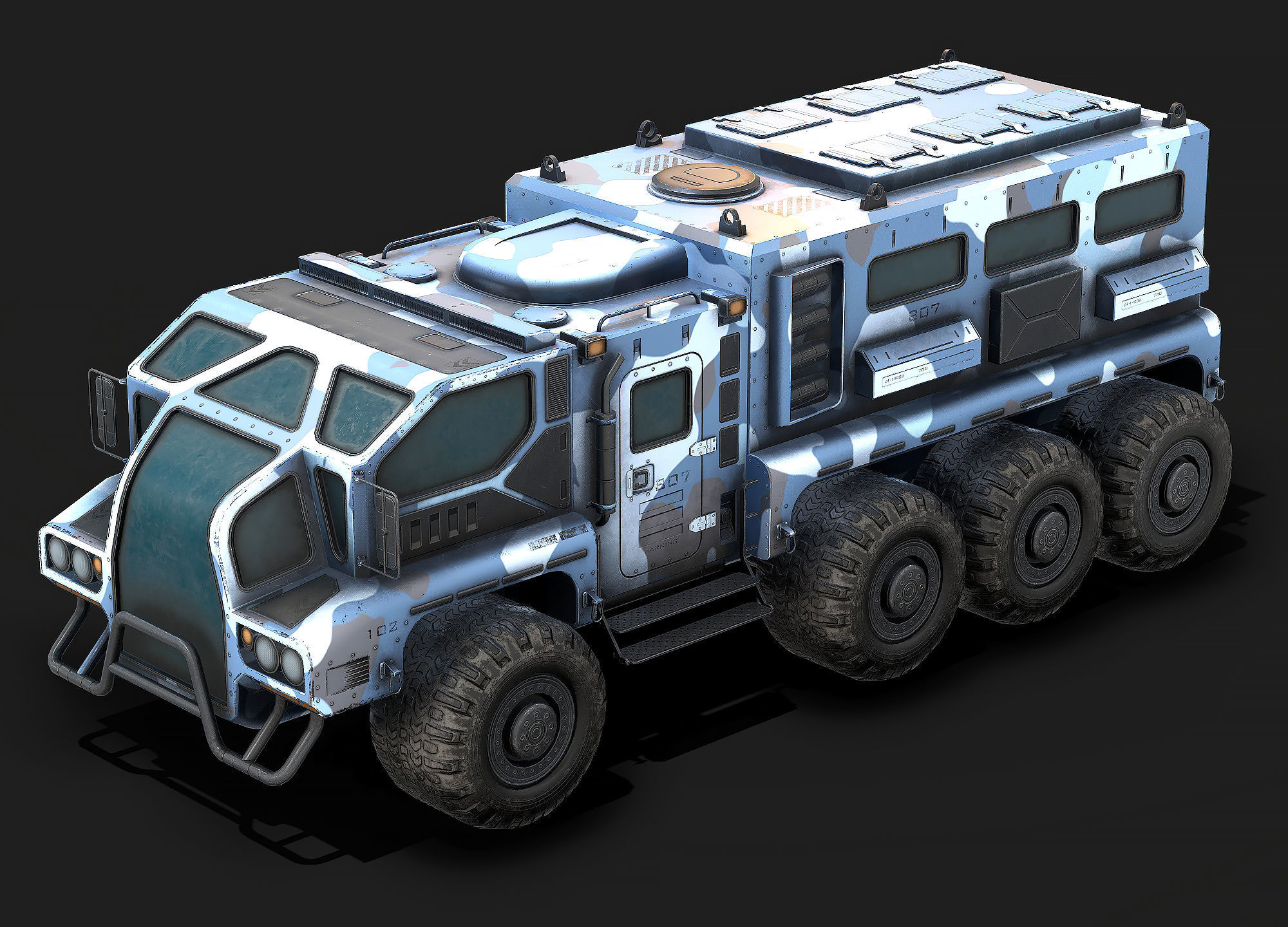 Sci Fi Truck Low Poly Low-poly 3D model_4