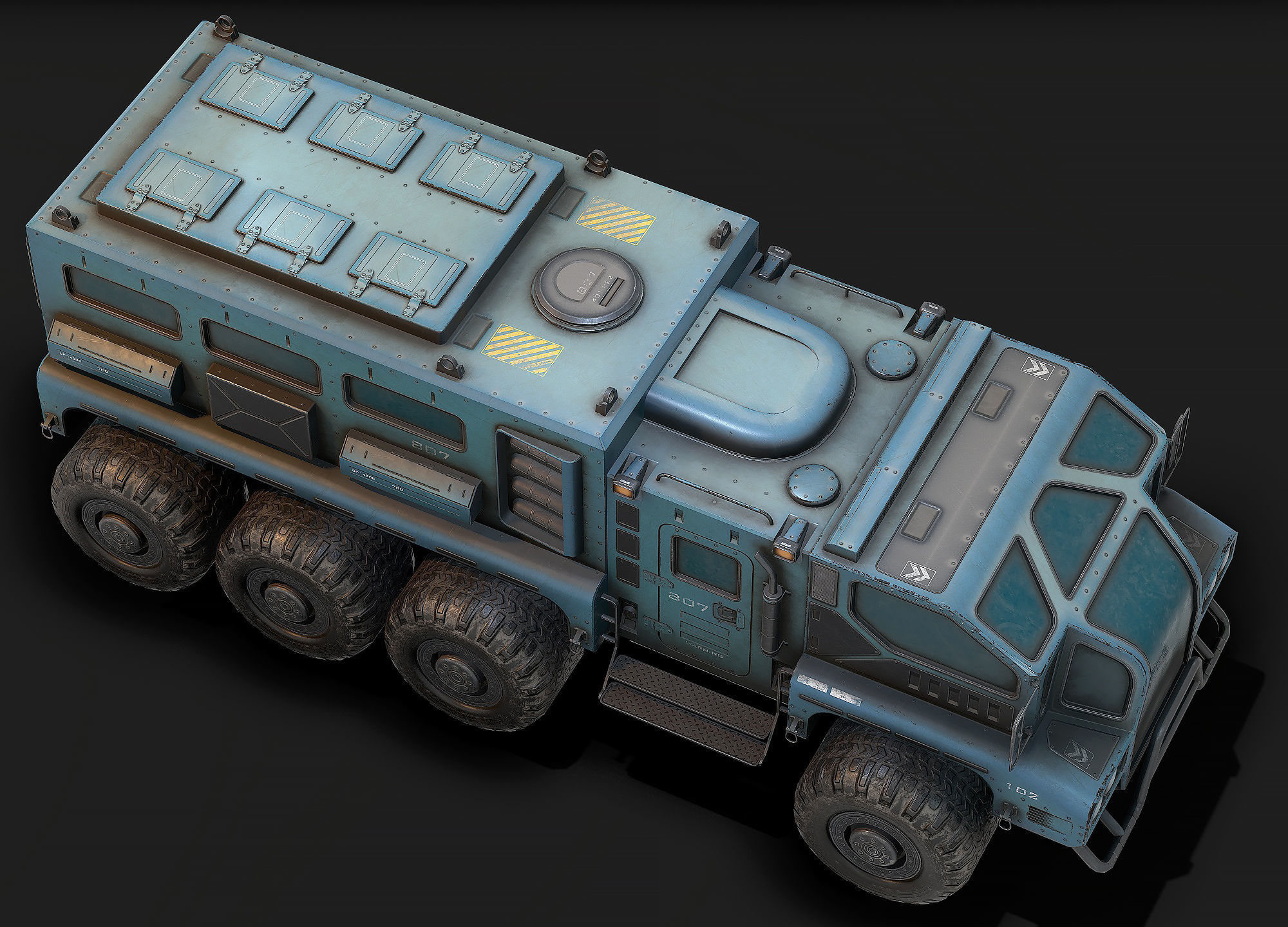 Sci Fi Truck Low Poly Low-poly 3D model_9