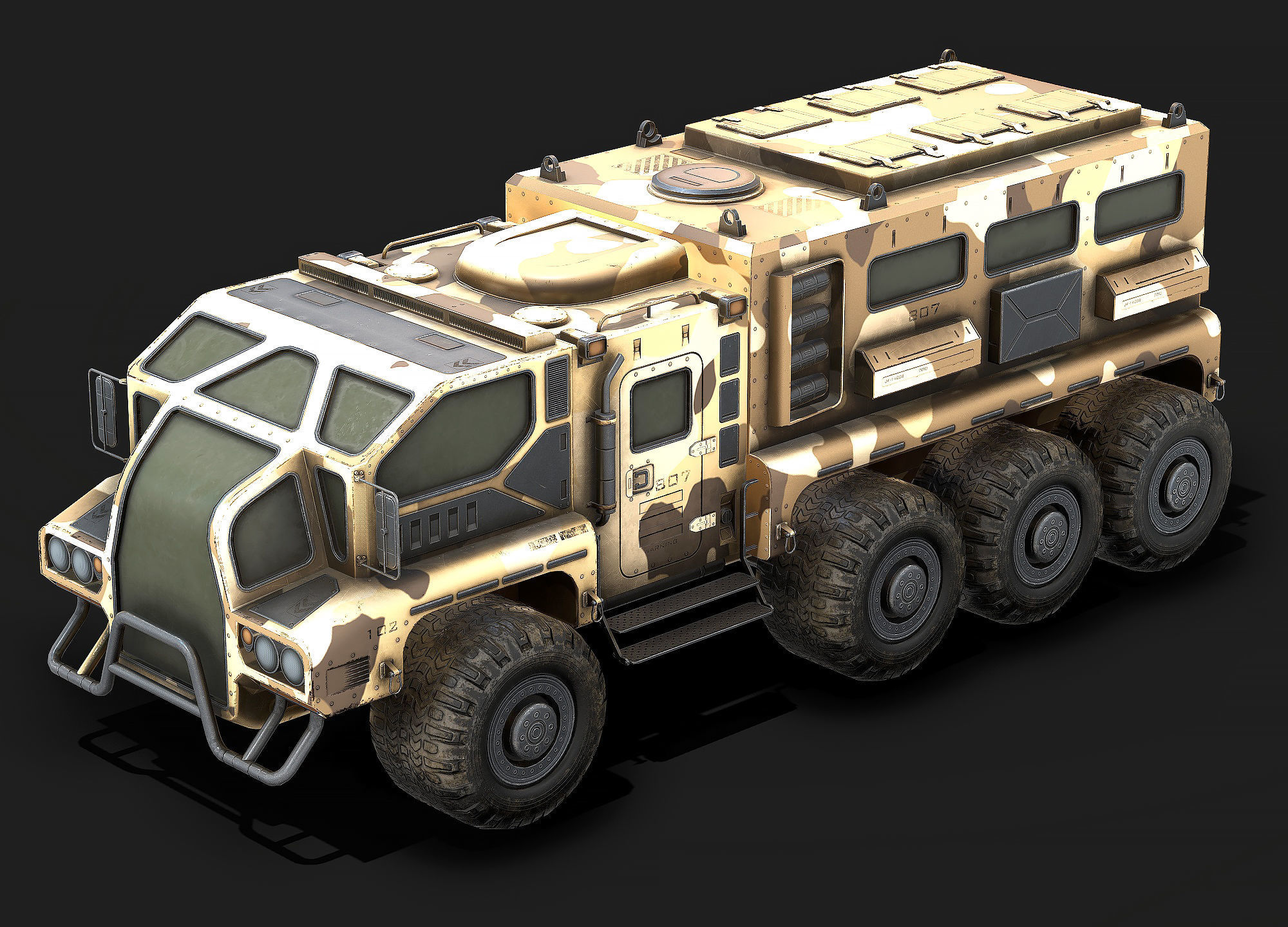 Sci Fi Truck Low Poly Low-poly 3D model_5