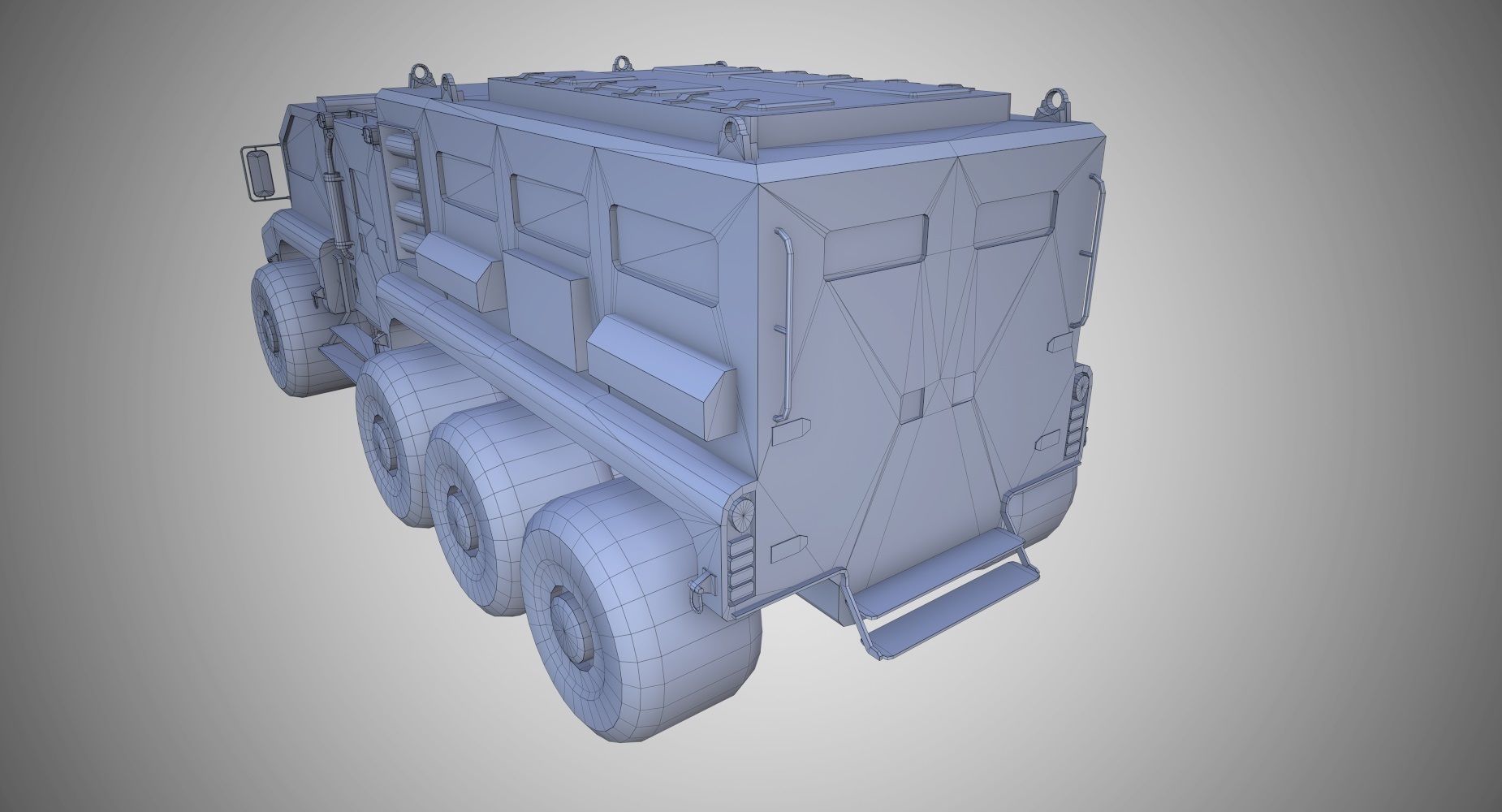 Sci Fi Truck Low Poly Low-poly 3D model_12
