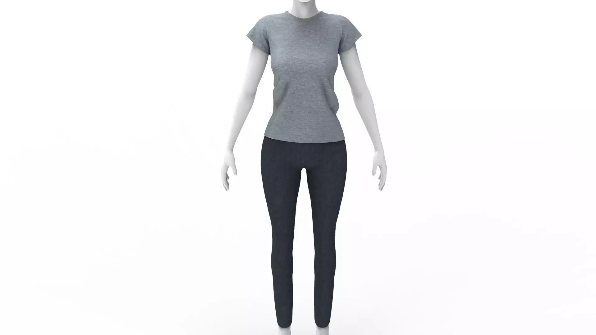 FREE Woman T-shirt and Jeans - Marvelous Designer - Project File Free 3D model