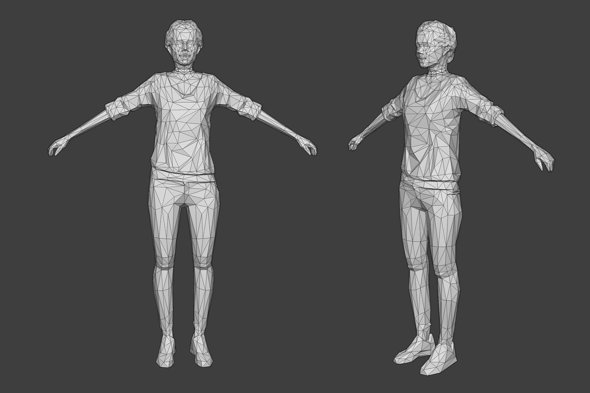 Rigged Lowpoly Female Character - Victoria Low-poly 3D model_6