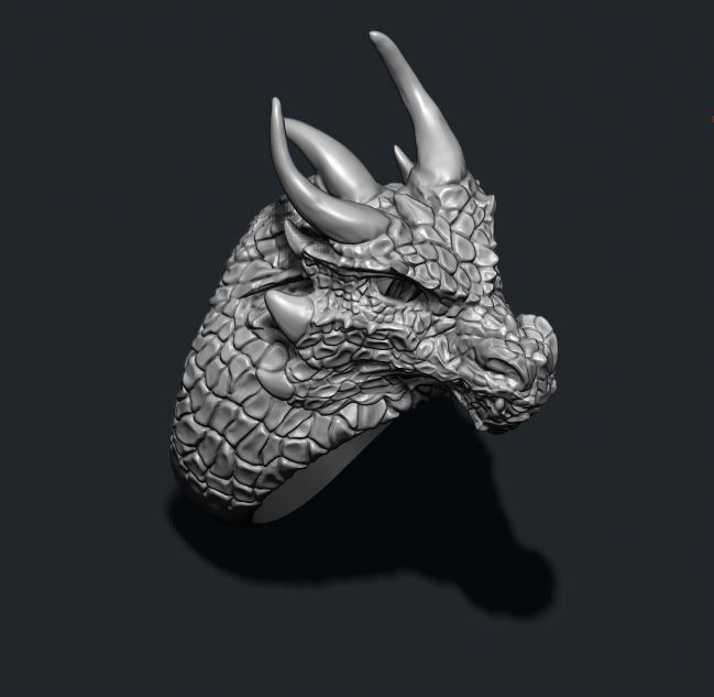 Dragon ring 3D print model_1