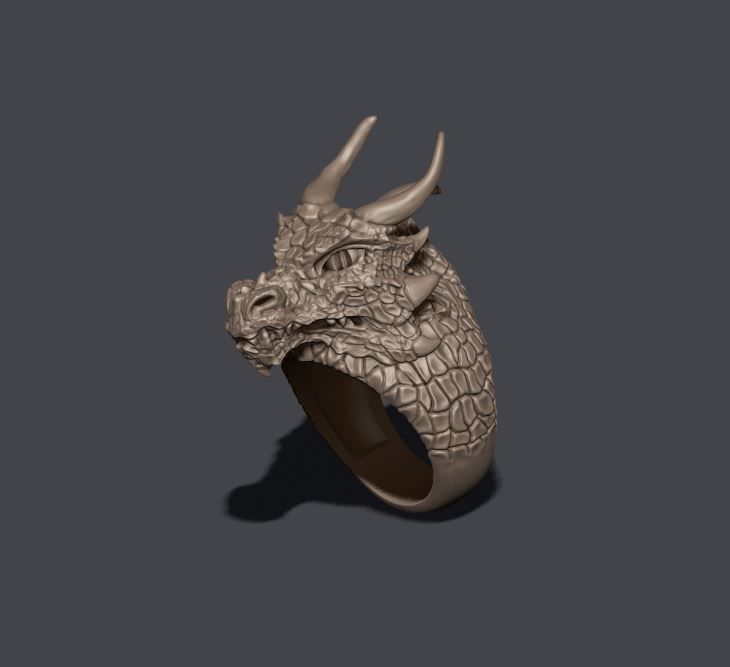 Dragon ring 3D print model_4