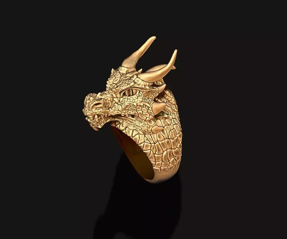 Dragon ring 3D print model_0