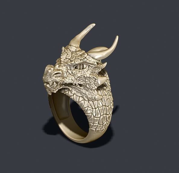 Dragon ring 3D print model_5