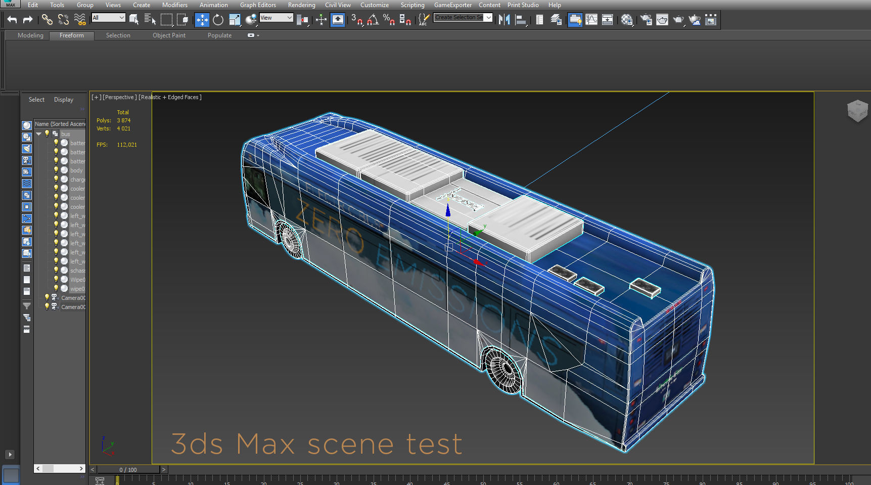 Electric bus New Flyer Xcelsior based low poly 3d model Low-poly 3D model_12