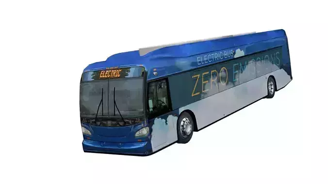 Electric bus New Flyer Xcelsior based low poly 3d model