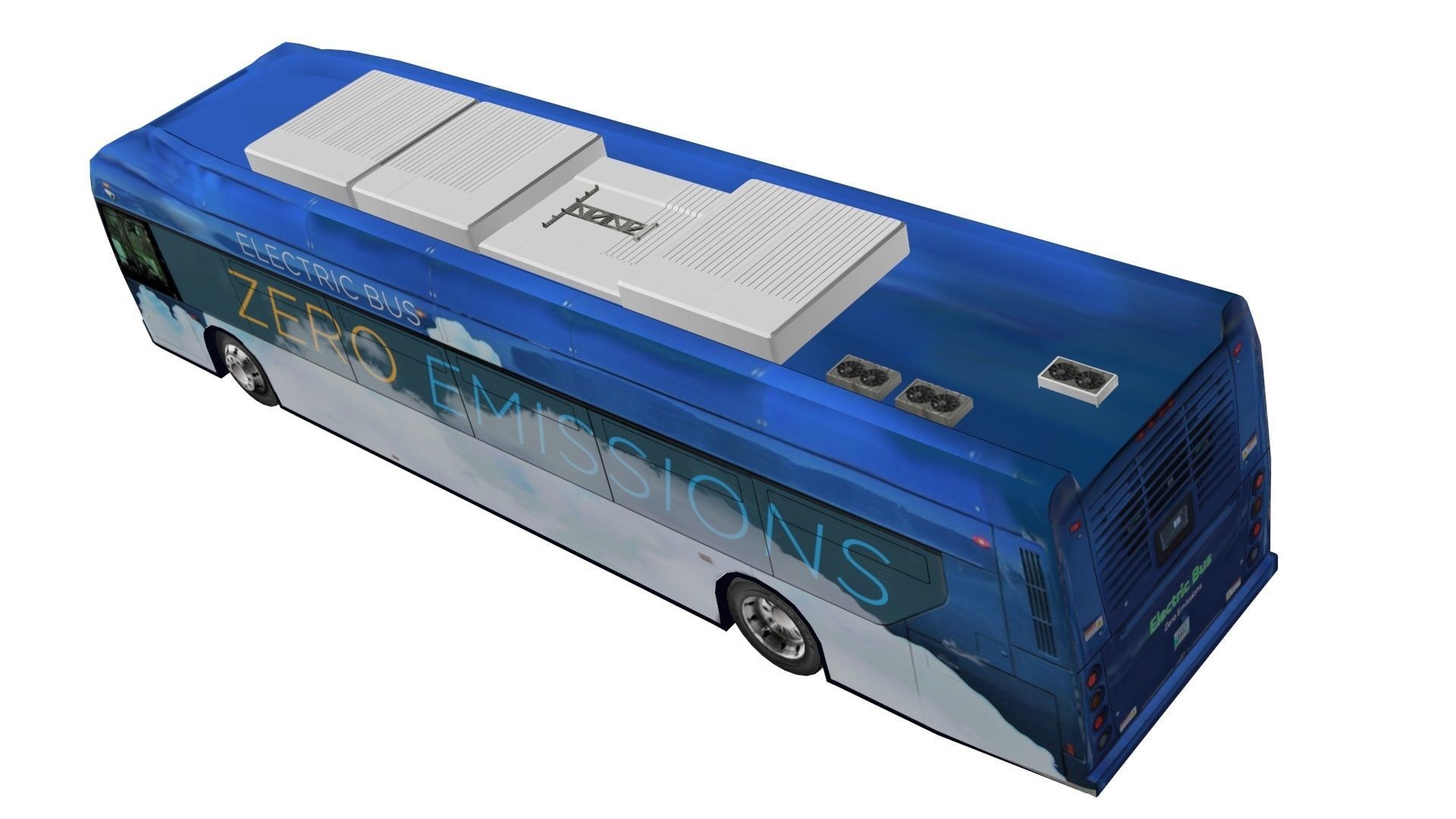 Electric bus New Flyer Xcelsior based low poly 3d model Low-poly 3D model_3
