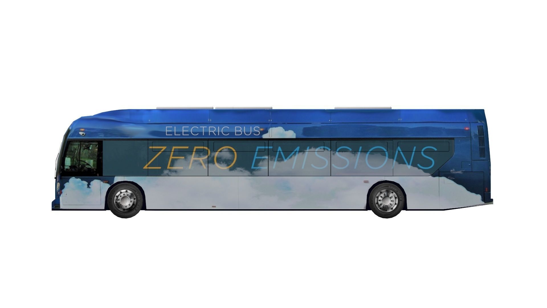 Electric bus New Flyer Xcelsior based low poly 3d model Low-poly 3D model_2