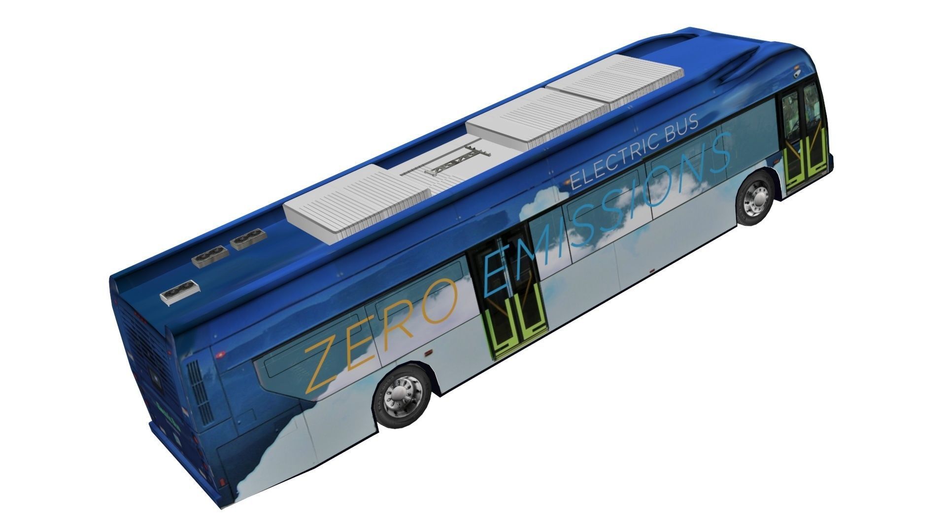Electric bus New Flyer Xcelsior based low poly 3d model Low-poly 3D model_4