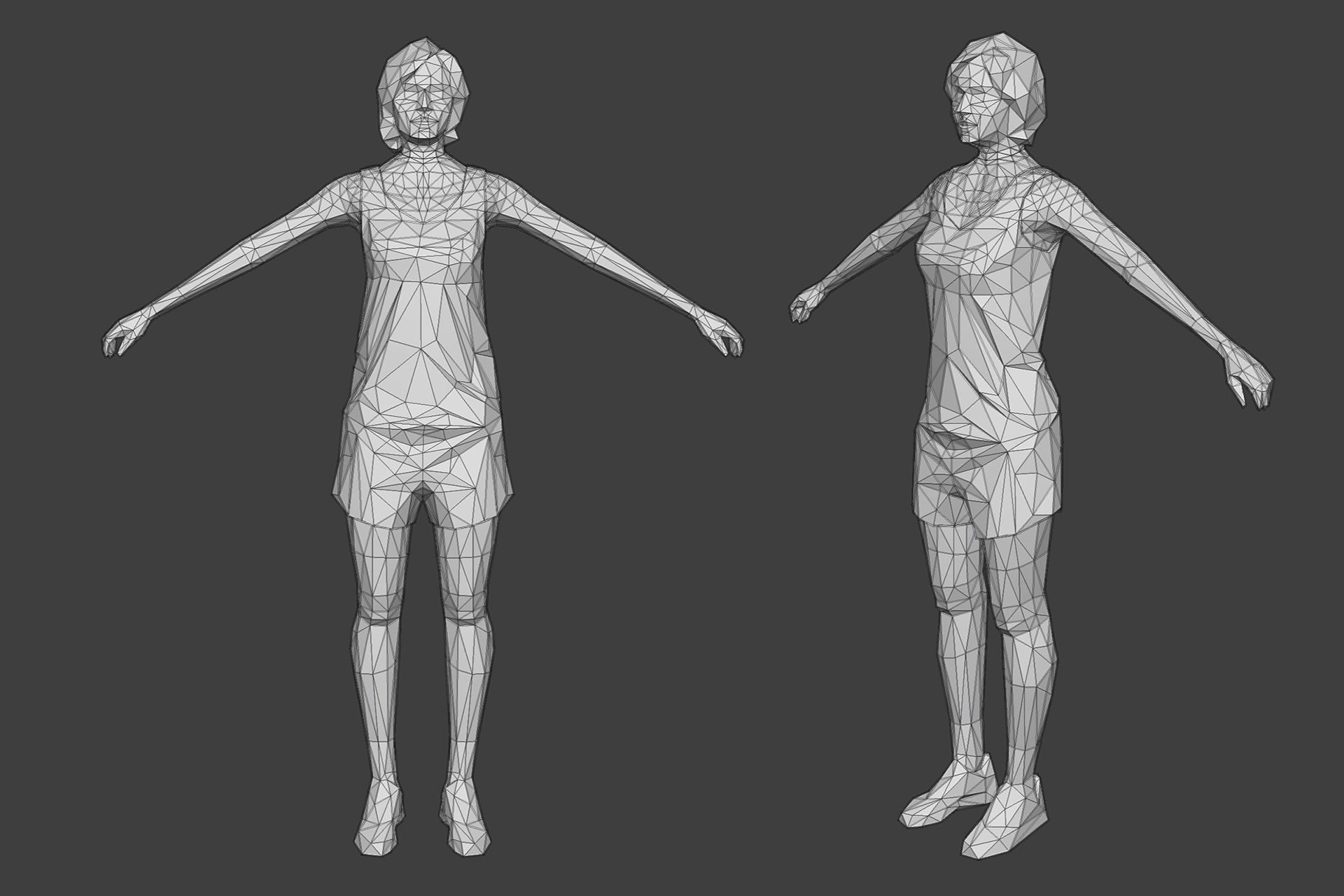 Rigged Lowpoly Female Character - Jody Low-poly 3D model_6