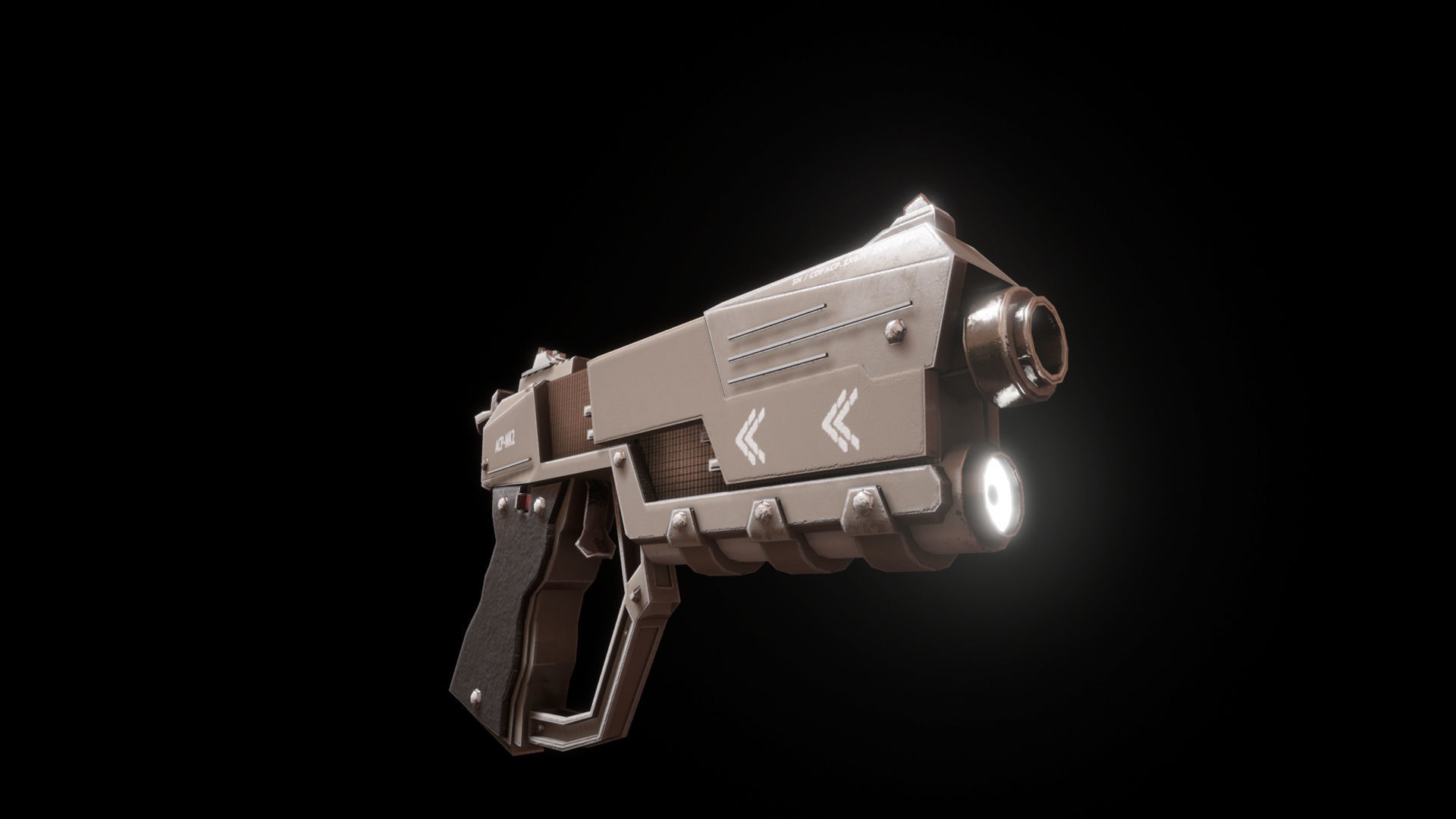 Sci-fi Futuristic Combat Pistol Low-poly 3D model_19