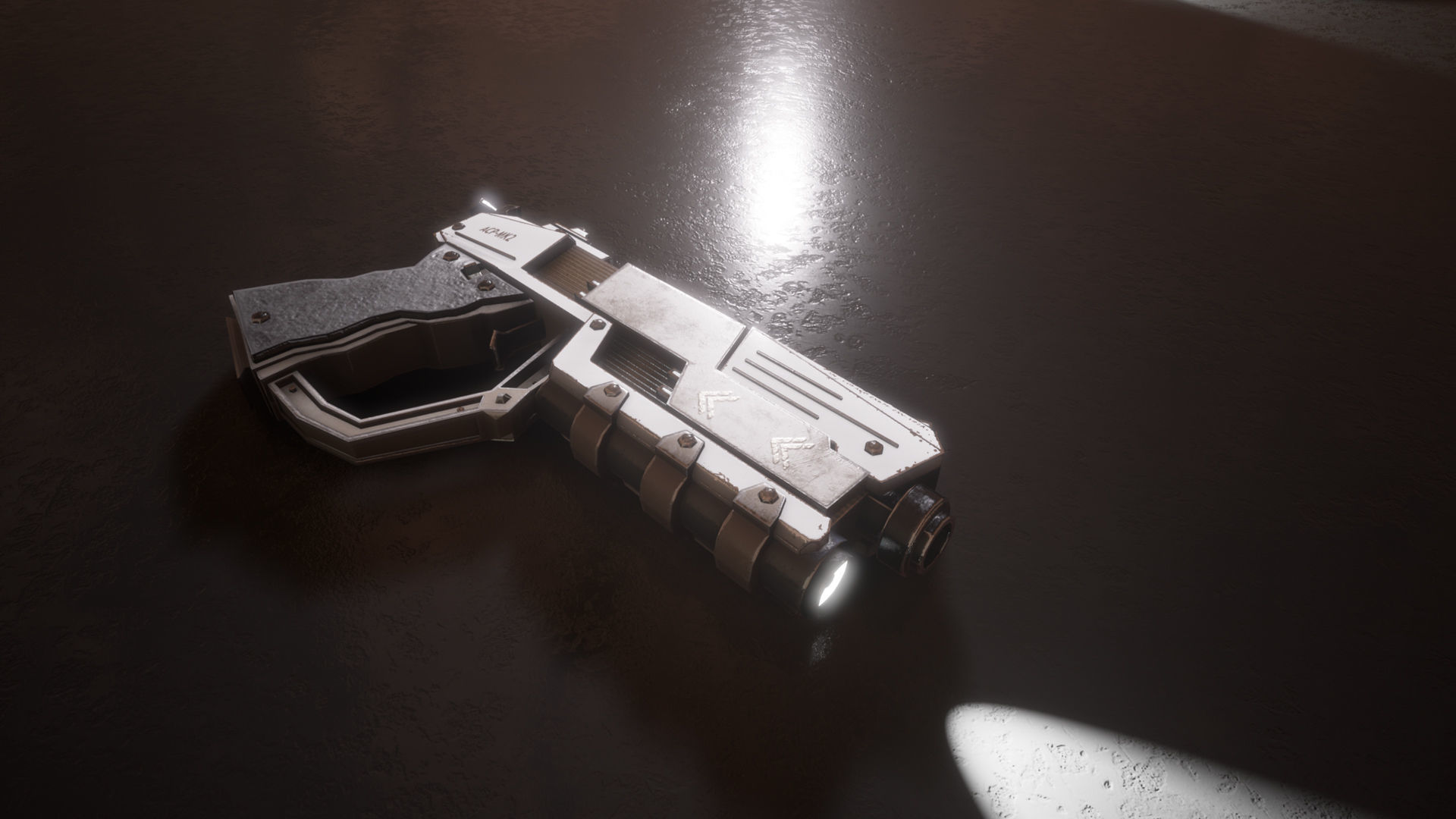 Sci-fi Futuristic Combat Pistol Low-poly 3D model_9