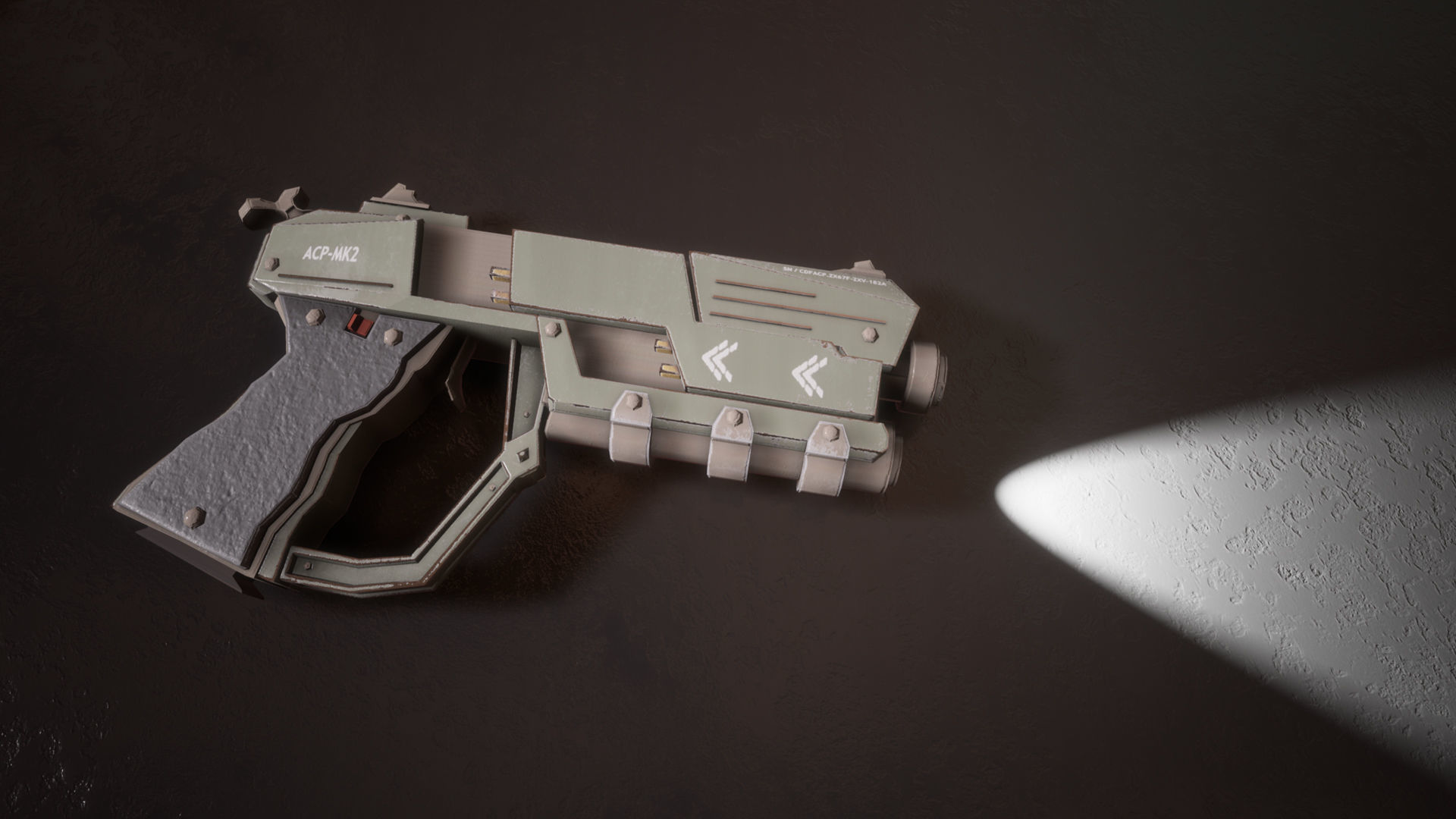 Sci-fi Futuristic Combat Pistol Low-poly 3D model_11
