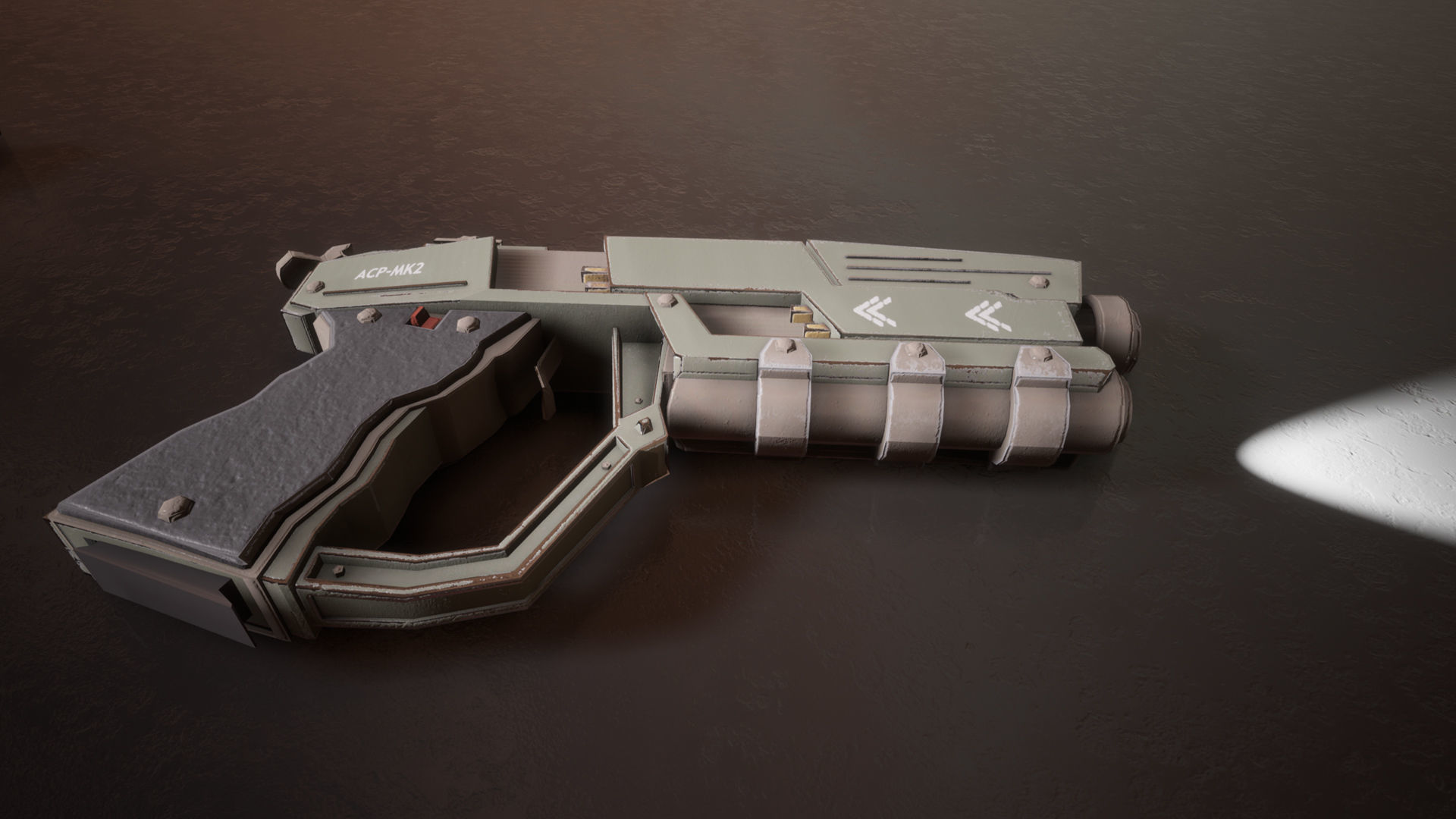 Sci-fi Futuristic Combat Pistol Low-poly 3D model_5