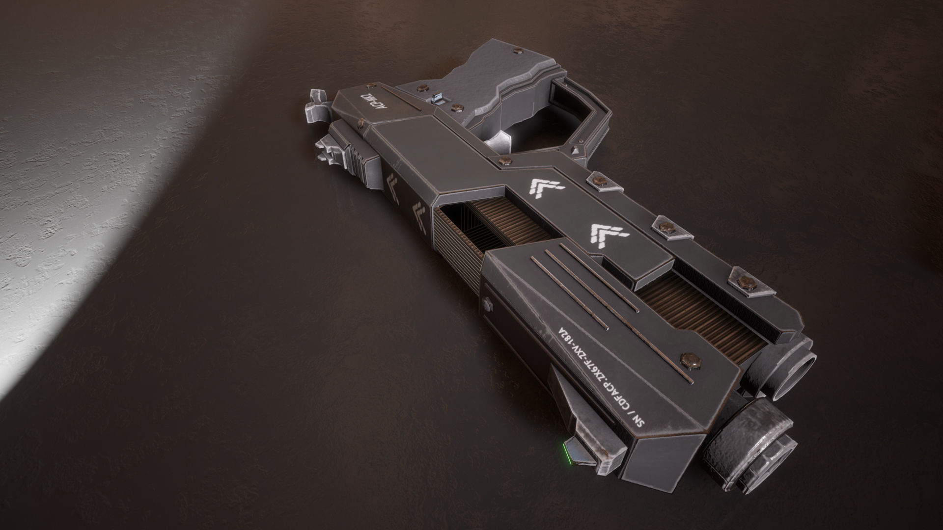 Sci-fi Futuristic Combat Pistol Low-poly 3D model_7